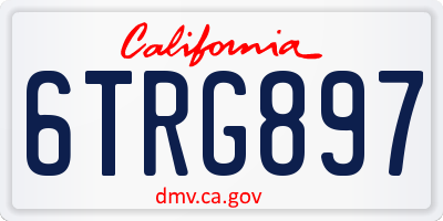 CA license plate 6TRG897