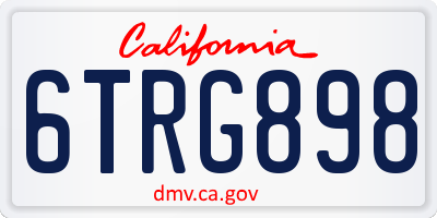 CA license plate 6TRG898