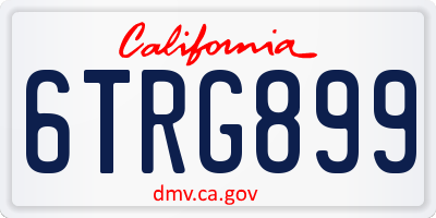 CA license plate 6TRG899
