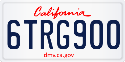 CA license plate 6TRG900
