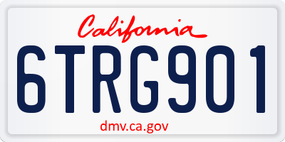 CA license plate 6TRG901