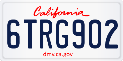 CA license plate 6TRG902