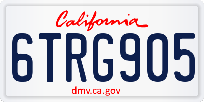 CA license plate 6TRG905