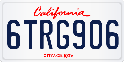 CA license plate 6TRG906