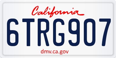 CA license plate 6TRG907