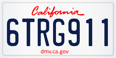 CA license plate 6TRG911