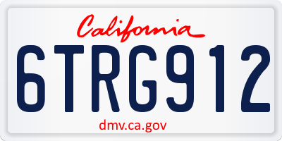 CA license plate 6TRG912