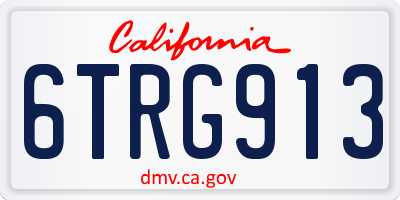 CA license plate 6TRG913
