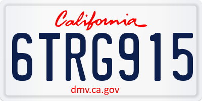 CA license plate 6TRG915