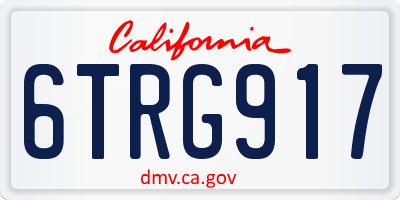 CA license plate 6TRG917