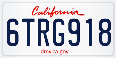 CA license plate 6TRG918