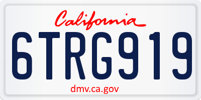 CA license plate 6TRG919