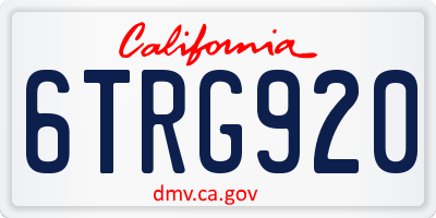 CA license plate 6TRG920