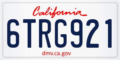 CA license plate 6TRG921