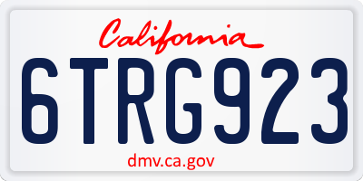 CA license plate 6TRG923