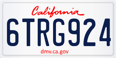 CA license plate 6TRG924