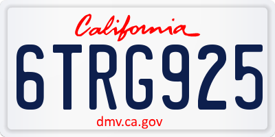 CA license plate 6TRG925