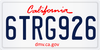 CA license plate 6TRG926