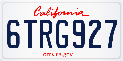 CA license plate 6TRG927