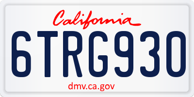 CA license plate 6TRG930