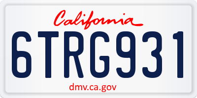 CA license plate 6TRG931