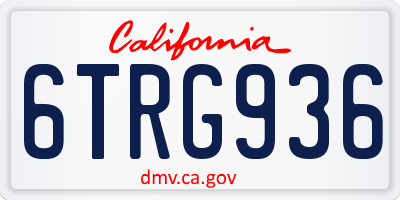 CA license plate 6TRG936