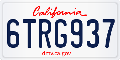 CA license plate 6TRG937