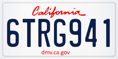 CA license plate 6TRG941