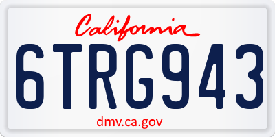 CA license plate 6TRG943