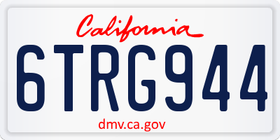 CA license plate 6TRG944