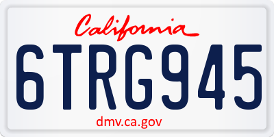 CA license plate 6TRG945