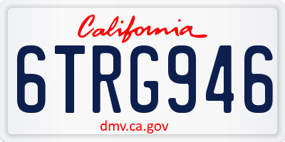 CA license plate 6TRG946
