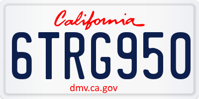 CA license plate 6TRG950