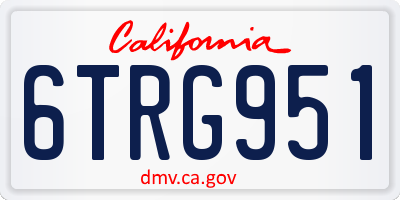 CA license plate 6TRG951