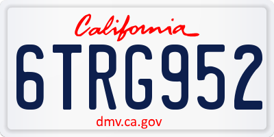 CA license plate 6TRG952