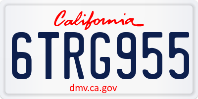 CA license plate 6TRG955