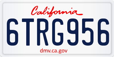 CA license plate 6TRG956