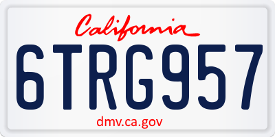 CA license plate 6TRG957
