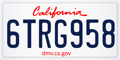 CA license plate 6TRG958