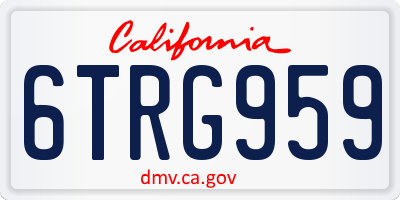 CA license plate 6TRG959