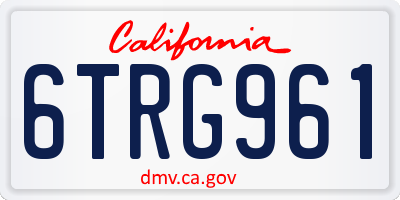 CA license plate 6TRG961