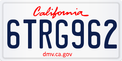 CA license plate 6TRG962
