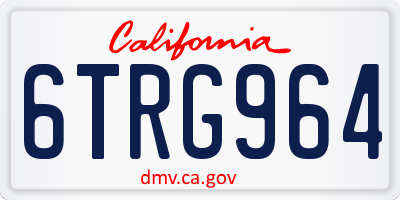 CA license plate 6TRG964