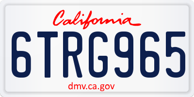 CA license plate 6TRG965