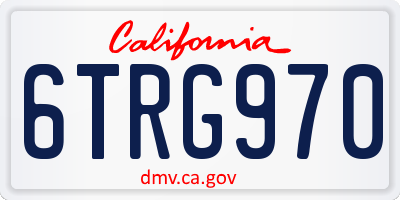 CA license plate 6TRG970
