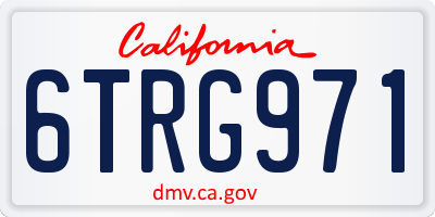 CA license plate 6TRG971
