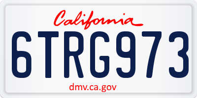 CA license plate 6TRG973