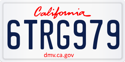 CA license plate 6TRG979