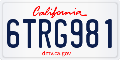 CA license plate 6TRG981