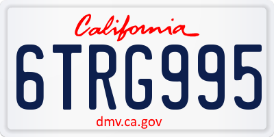 CA license plate 6TRG995